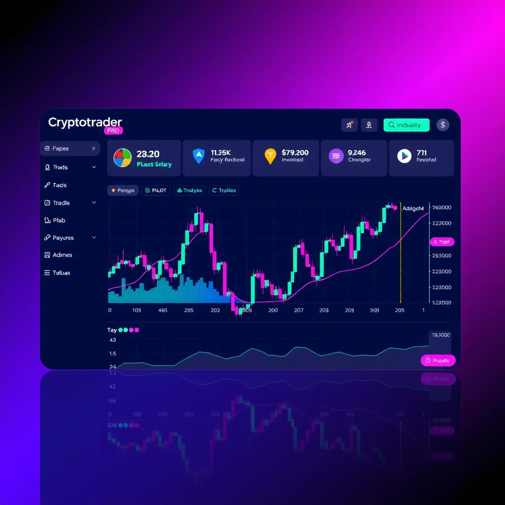 Interface de la plataforma CryptoTrader Pro