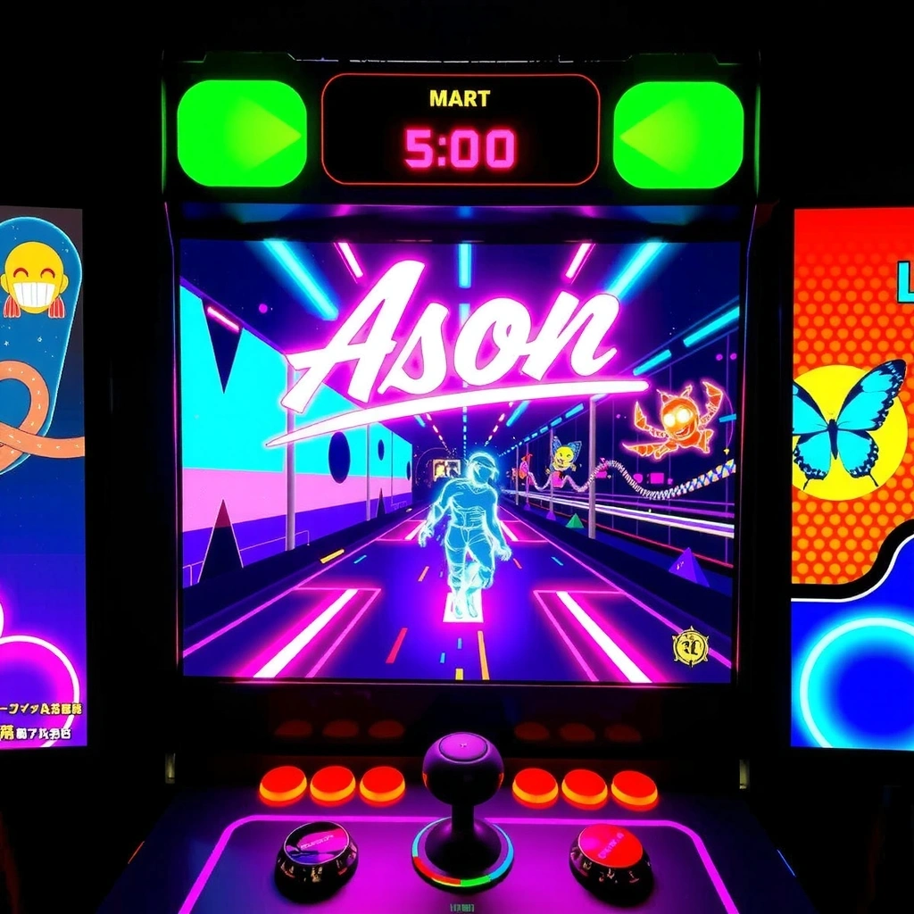 Screenshot arcade neón - gameplay principal